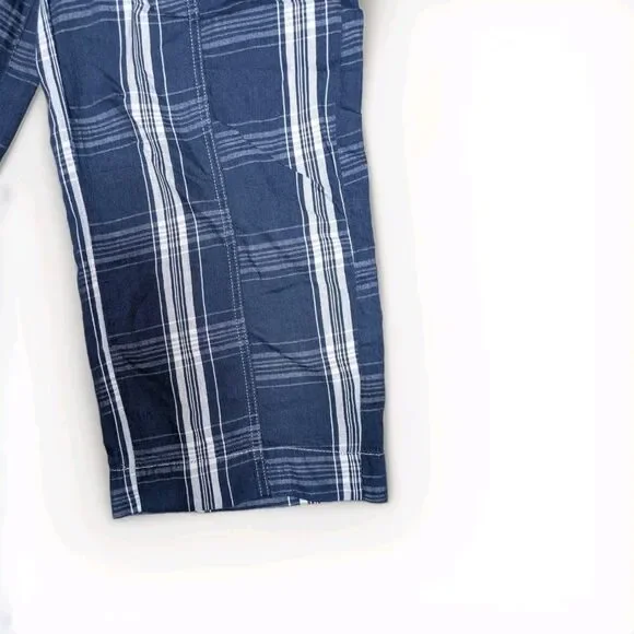 Free People Brecan Plaid Blue Pants High Rise Boho Goblincore Women’s SZ 30 - Picture 6 of 13